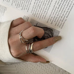 Ring Sanna (handgjord ring med oregelbundna vattendroppar & korsdesign)