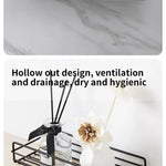 Svart hörnhylla dusch & kök – utan borrning