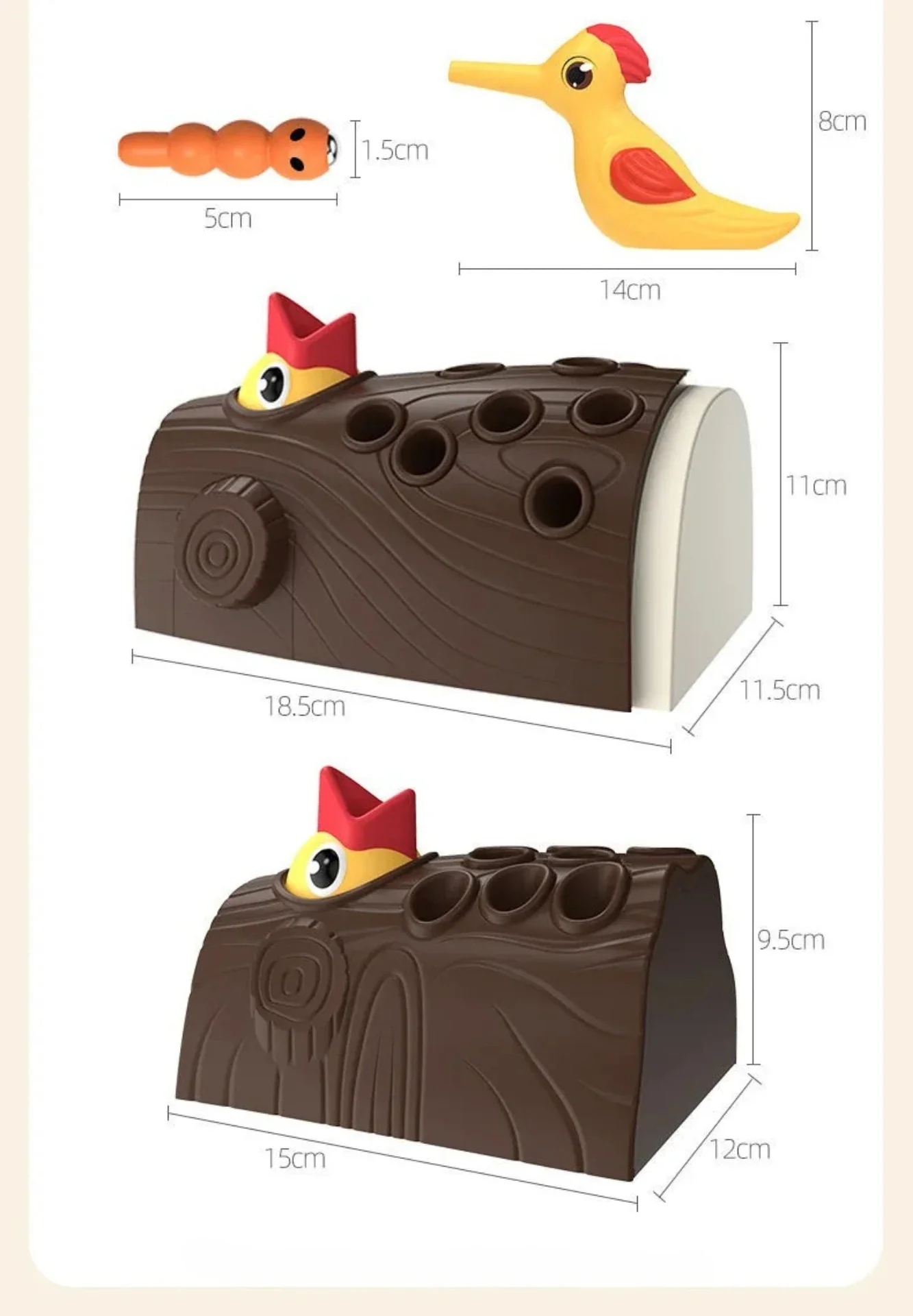 Montessori Hackspettslek – Magnetiskt mata mask-spelet