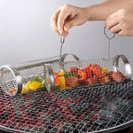 GrillKorgen™ – Rullande Rostfri Grillkorg för Grönsaker