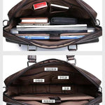 Herrportfölj i läder – business handväska för laptop & dokument