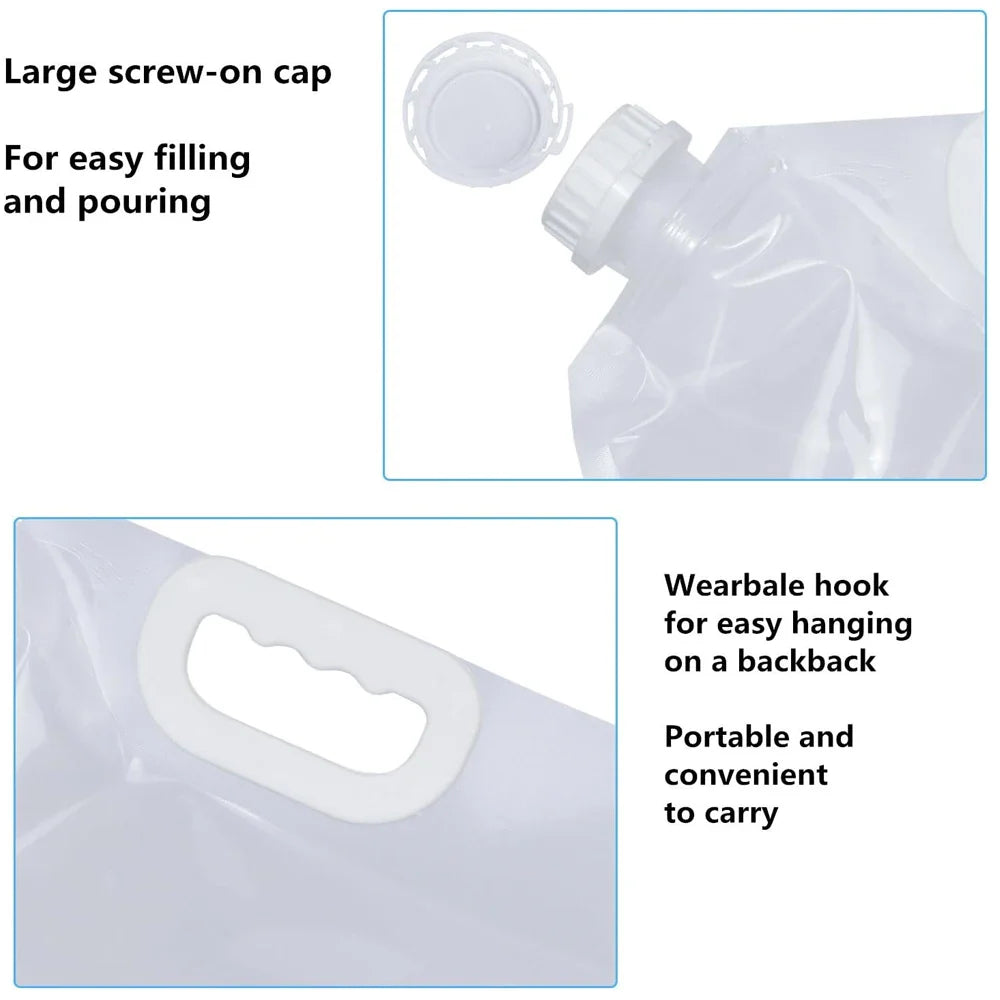 Hopfällbar vattenpåse – campingdunk för vattenförvaring 5–10 liter