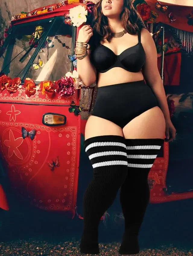 Långa Mjukstrumpor i Plus Size för Träning & Dans