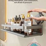Badrumshylla med sugpropp – aluminium utan borrning
