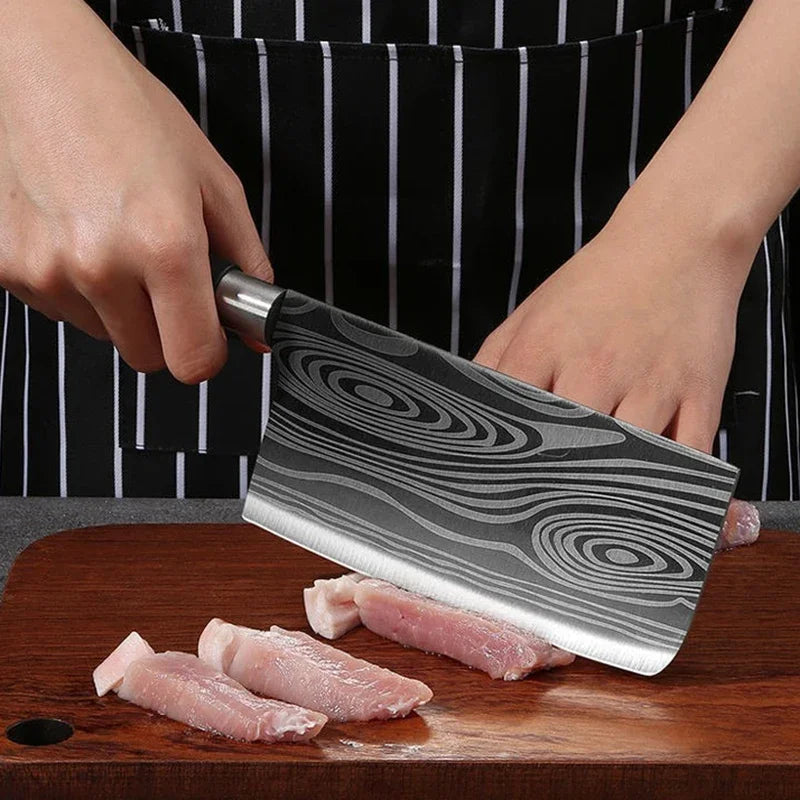 Kockkniv set – köksknivar & brynstål i rostfritt stål med laserdesign