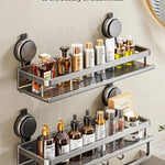 Badrumshylla med sugpropp – aluminium utan borrning