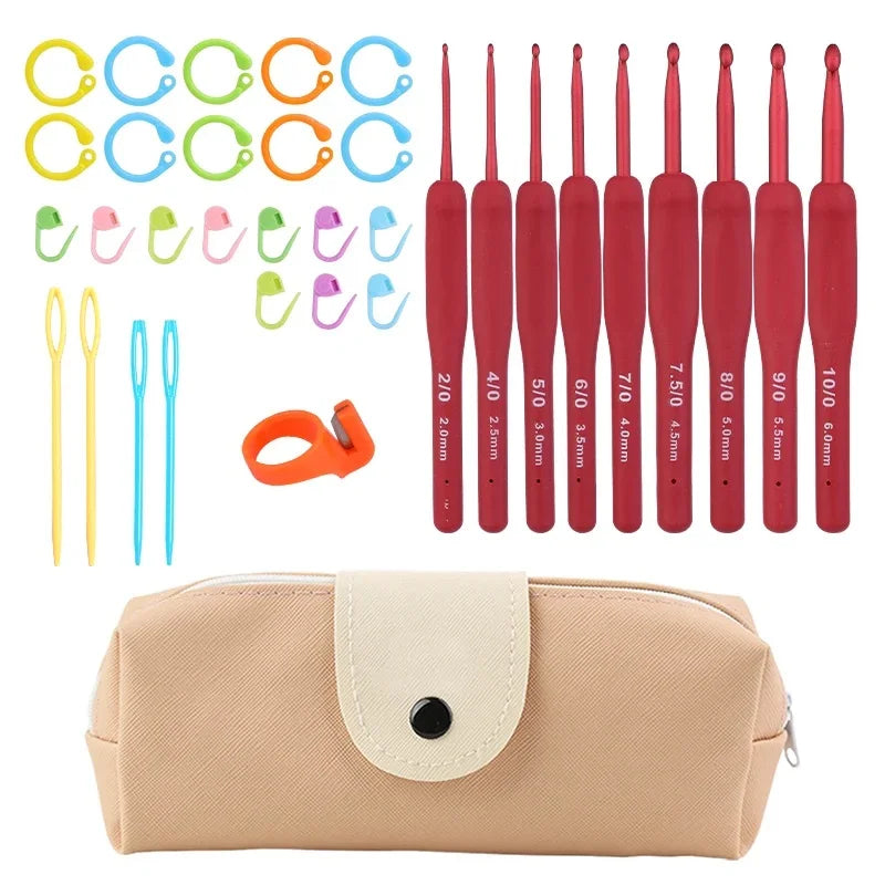 Virknålar med silikongrepp – set för virkning & stickning