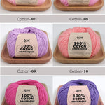 Bomullsgarn 100% – 6-pack mjukt garn för virkning & stickning