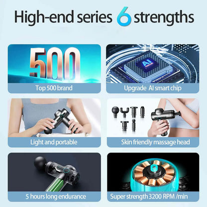 Massagepistol – 6 huvuden