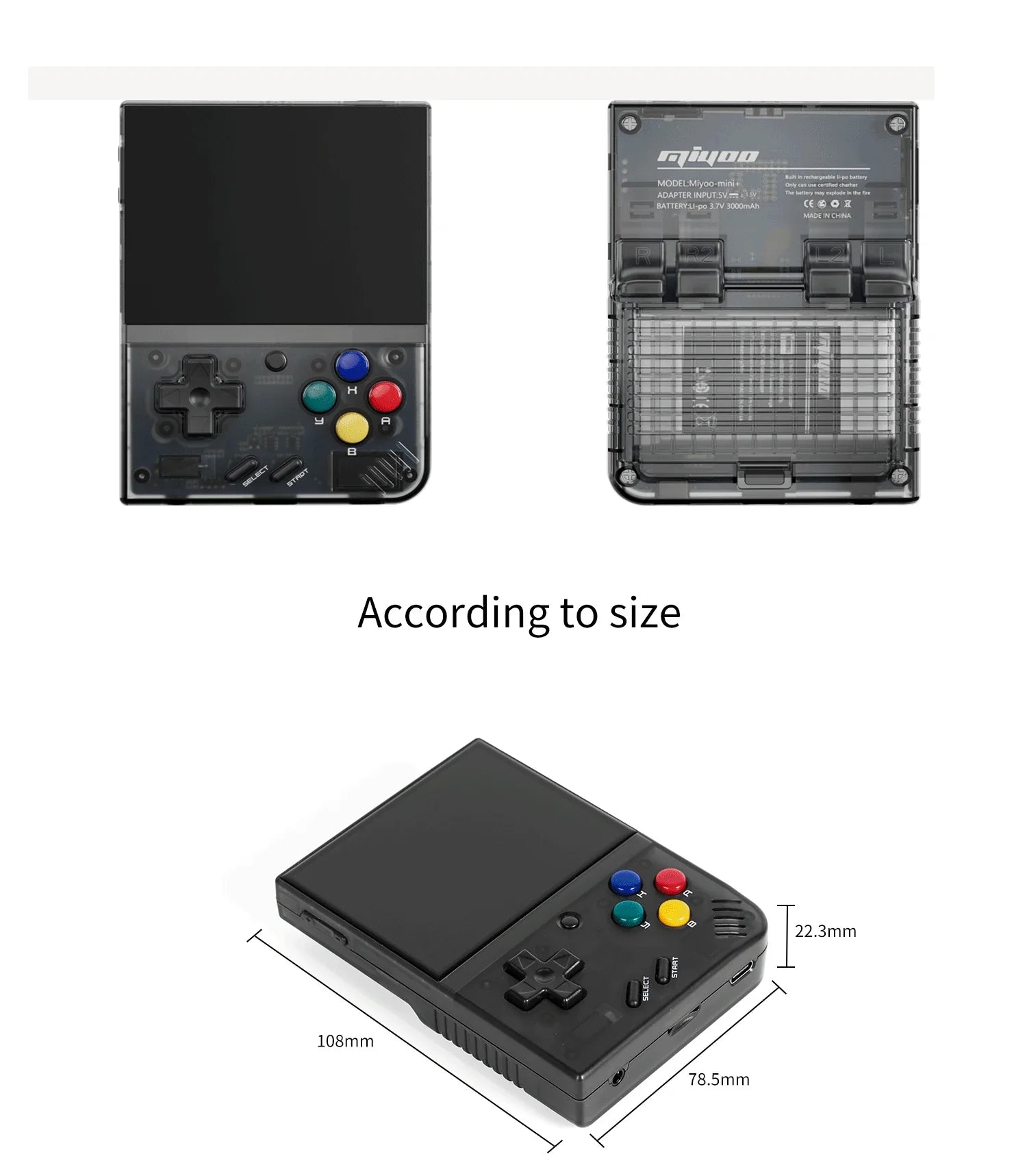 RetroPlay Mini+ – retro spelkonsol för barn & vuxna (3,5” IPS skärm)