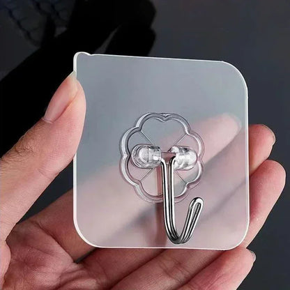 Transparenta självhäftande väggkrokar (1–100 st)