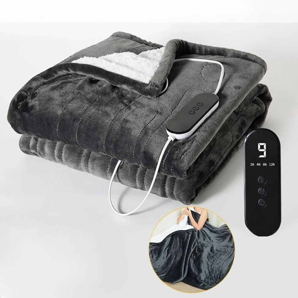 Smart Elektrisk Filt – Flanell och Lammskinn