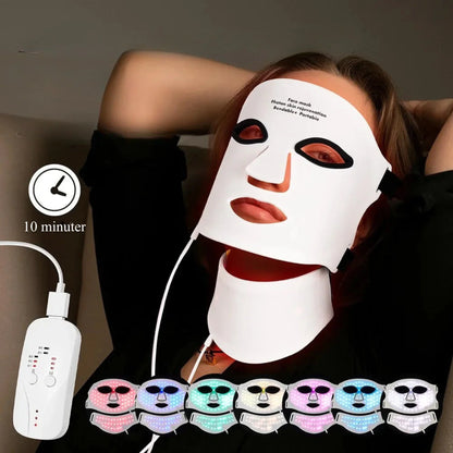 LED silikonmask med hals – flexibel ansiktsmask hudvård