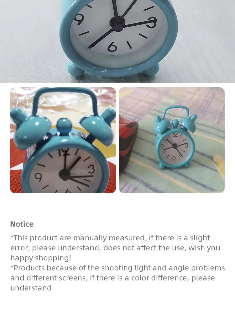 Mini väckarklocka i metall – bordsur & dekoration