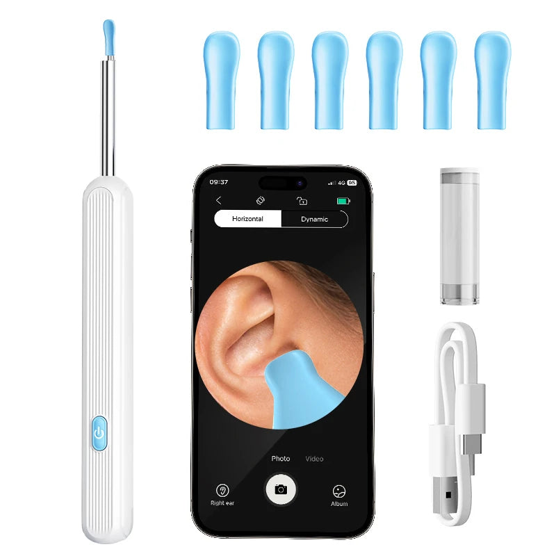 WaxFri™ – Visuell öronrengörare med kamera och LED-belysning för säker borttagning av öronvax