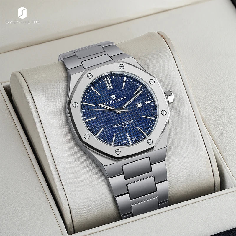 Herrklocka – rostfritt stål & datumvisning