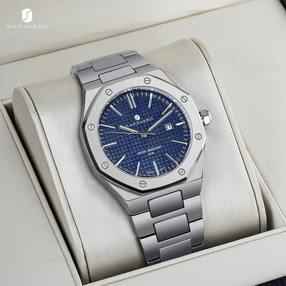 Herrklocka – rostfritt stål & datumvisning