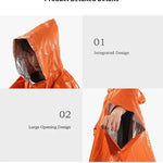 Regnponcho nödfall – vattentät engångsregnjacka för camping & överlevnad