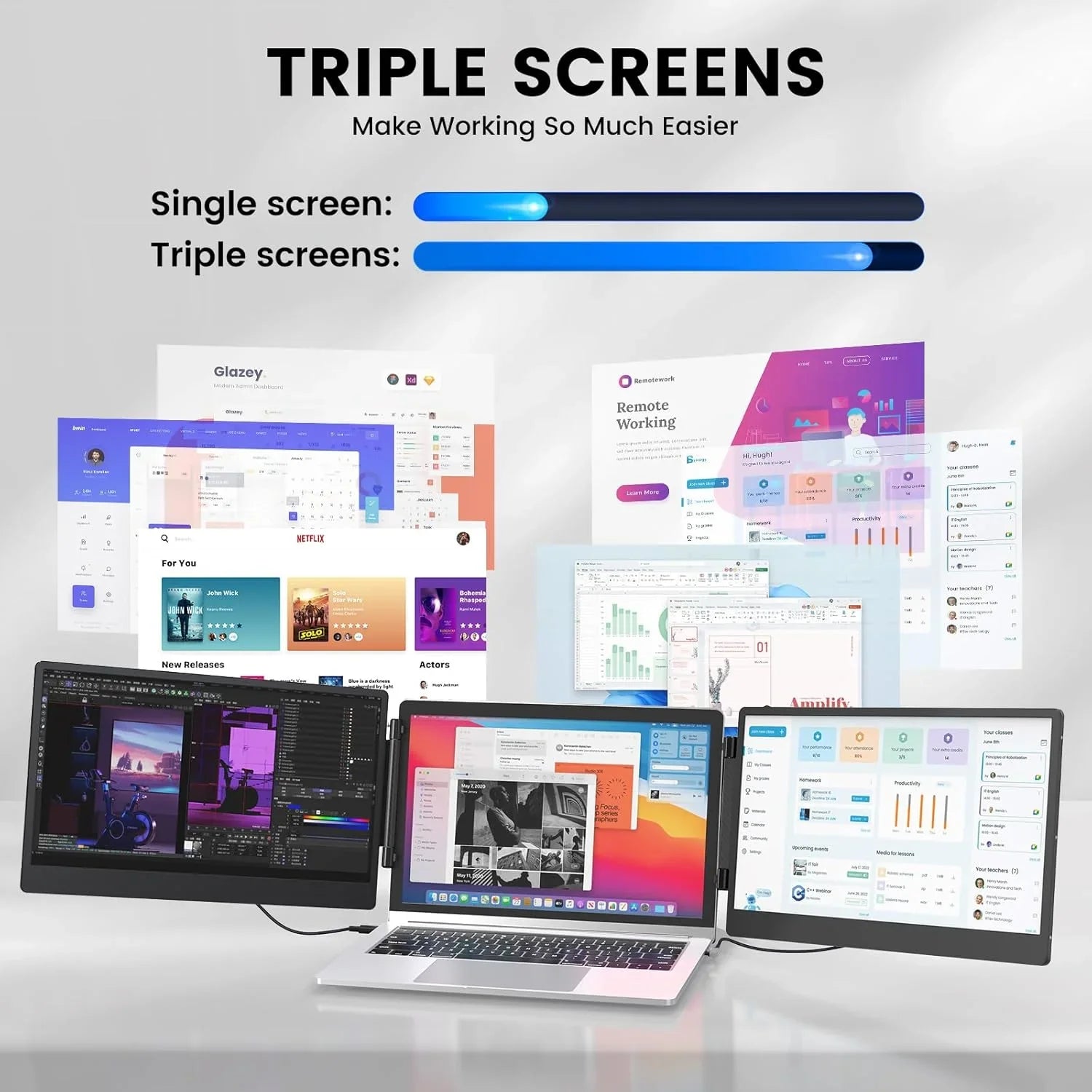 Laptopskärm extender – 14 tum FHD portabel extra skärm