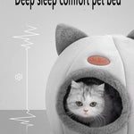 Katthus grotta – vinterbädd för katt & liten hund, mysig sovkorg inomhus