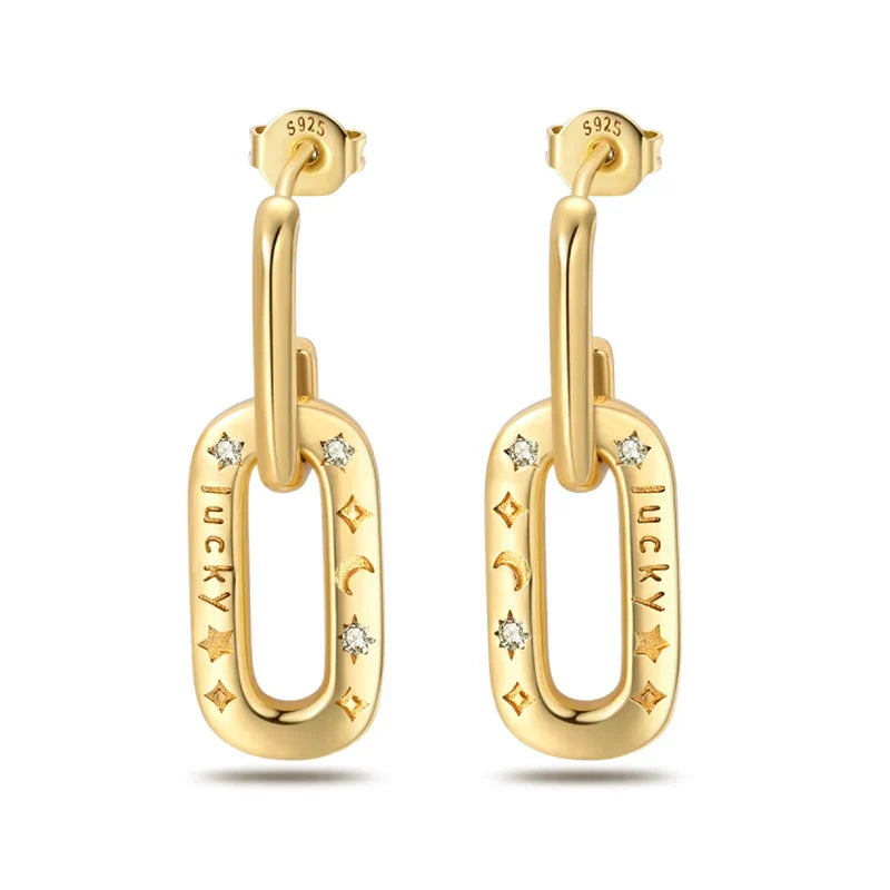 Eleganta örhängen – hoops med stjärnor, månar & pärlor