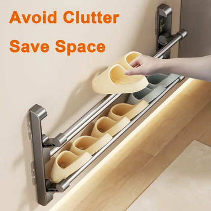 Väggmonterad skoförvaring för tofflor