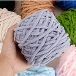 Chenillegarn 2 st – tjockt mjukt garn för filtar, tröjor & halsdukar