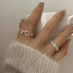 Ring Sanna (handgjord ring med oregelbundna vattendroppar & korsdesign)