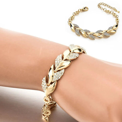Armband Sigrid (elegant armband i silverfärg med kristaller)