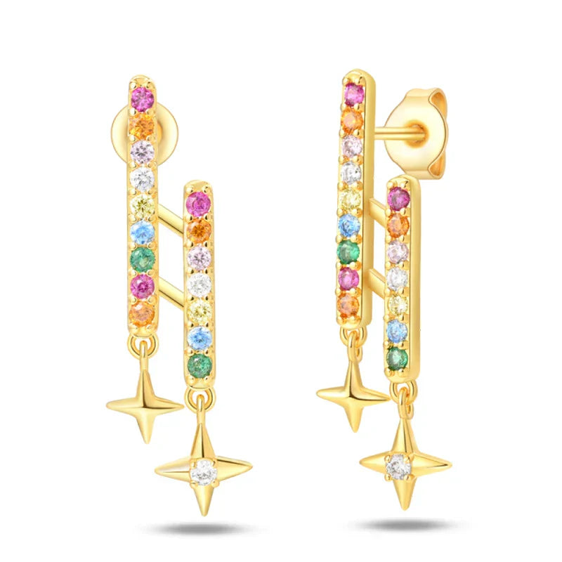 Eleganta örhängen – hoops med stjärnor, månar & pärlor