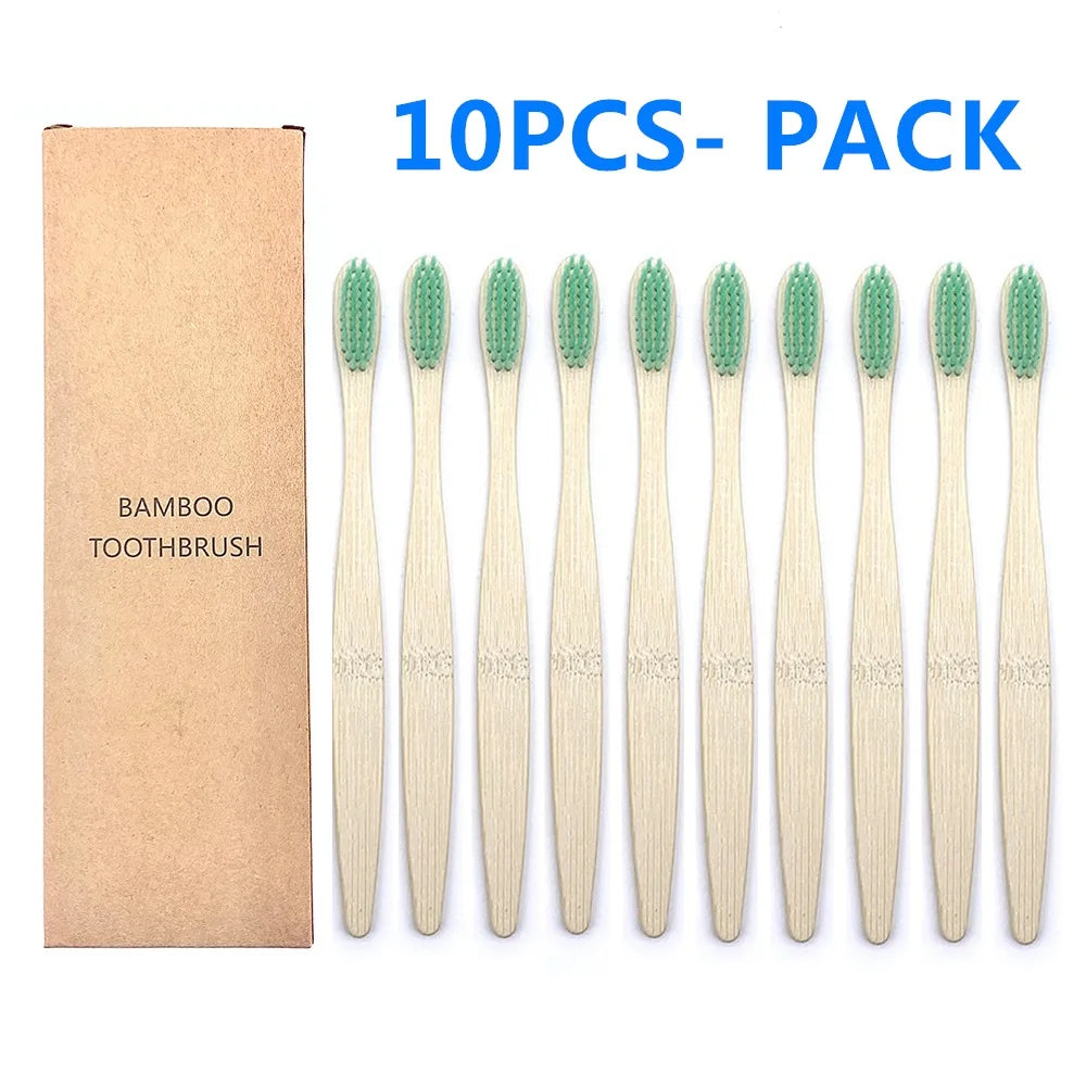 BambuTandborste™ – 10-pack Naturliga Tandborstar