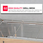 Hopfällbar kolgrill i rostfritt stål – portabel BBQ för hem & camping