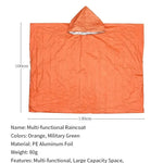 Regnponcho nödfall – vattentät engångsregnjacka för camping & överlevnad