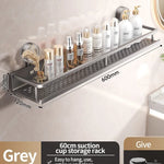 Badrumshylla med sugpropp – aluminium utan borrning