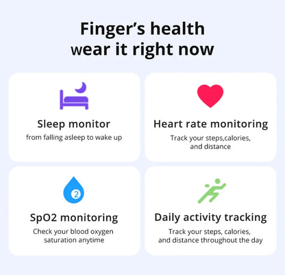 Smart ring – hälsomätning & sportläge, vattentät