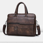 Herrportfölj i läder – business handväska för laptop & dokument
