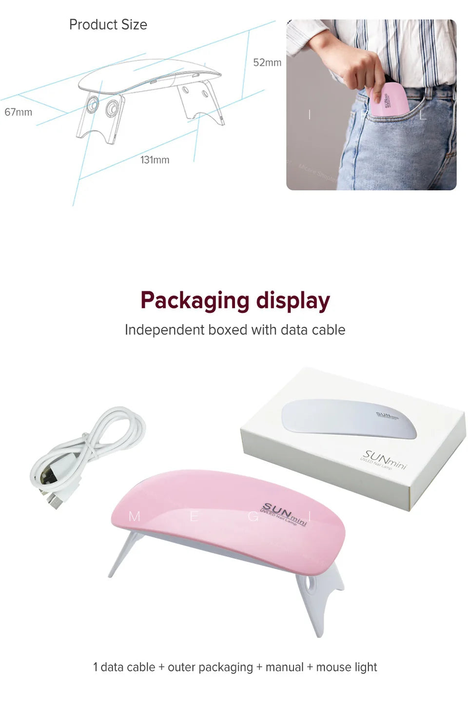 Nagelförlängningskit – Akryl gelpolish med UV/LED lampa, bas- & topplack för manikyr hemma & salong