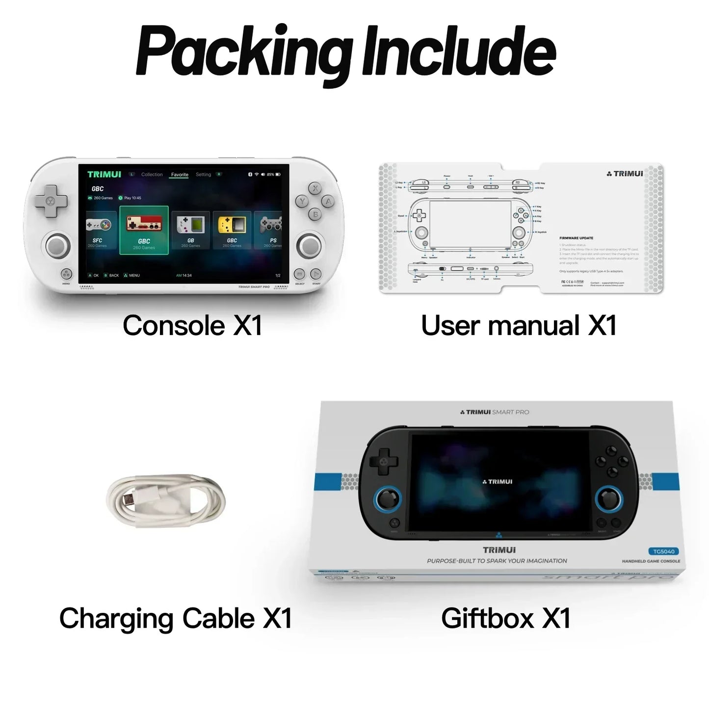 SmartRetro Pro – spelkonsol 5” IPS med joystick & RGB-ljus