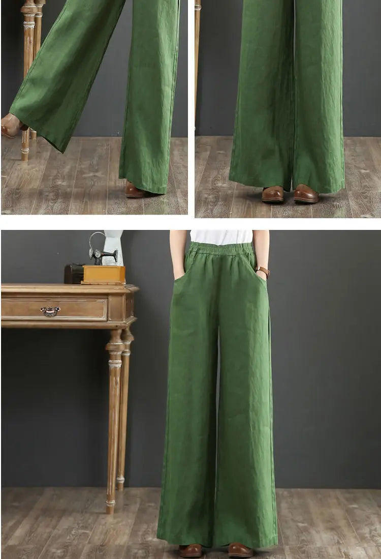 Vida linnebyxor för kvinnor