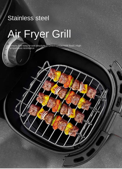 Grillset med spett – fyrkantigt grillställ för ugn & utomhusgrillning