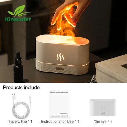 Ultrasonisk Aromadiffusor med LED-flamma
