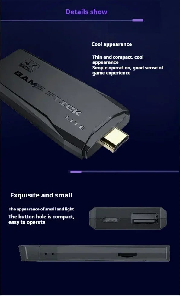 Game Stick, jossa on paljon klassikkopelejä 