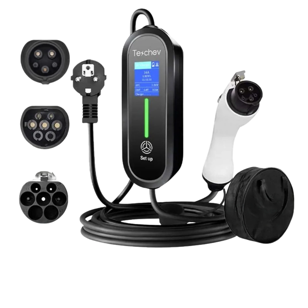 Portabel laddare elbil 3.5kW – EV laddkabel typ 1 & typ 2