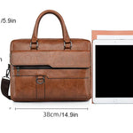 Läderportfölj herr – axelremsväska för laptop & kontor