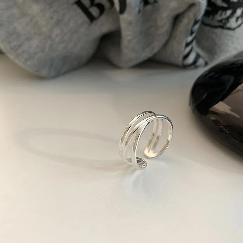 Ring Sanna (handgjord ring med oregelbundna vattendroppar & korsdesign)