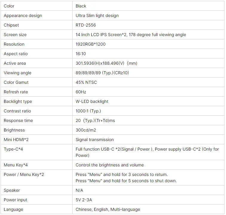 Portable Dubbel Laptop Skärm