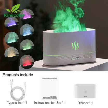 Ultrasonisk Aromadiffusor med LED-flamma