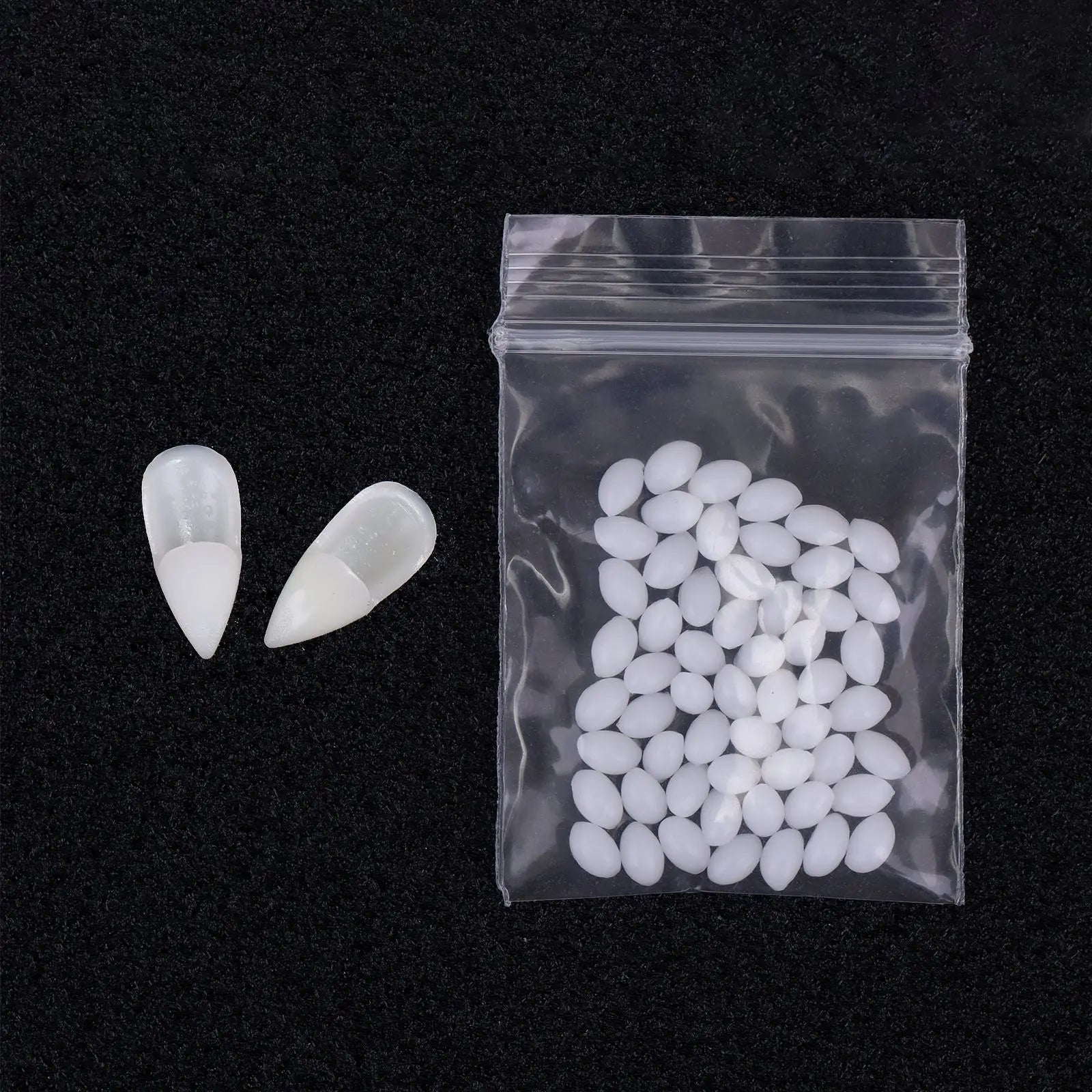 Vampyrtänder halloween – löständer med lim för cosplay & fest