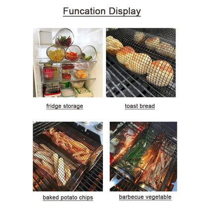 GrillKorgen™ – Rullande Rostfri Grillkorg för Grönsaker