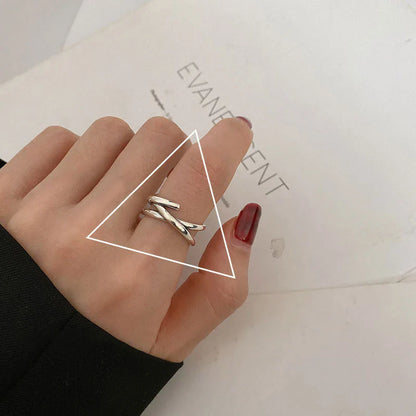 Ring Sanna (handgjord ring med oregelbundna vattendroppar & korsdesign)